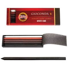 Графитовые стержни KOH-I-NOOR, набор 6 шт., "Gioconda", белый + оттенки коричневого, картонная коробка, 4869006003PK