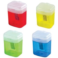 Точилка STAFF "OfficeBox", с контейнером и крышкой, прямоугольная, тонированный 226533
