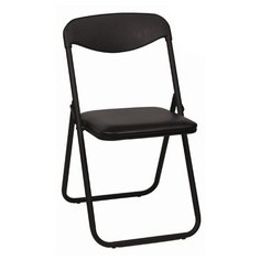 Стул для посетителей складной "Jack Black", черный каркас, кожзам черный, Jack V-Cerata Nowy Styl