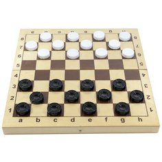 Игра настольная "Шашки", пластиковые фишки, деревянная доска 30х30, 10 королевство, 2862