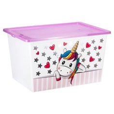 Ящик 50л Деко 530х370х300мм_единорог М 2359 (пластик) Idea (М Пластика)