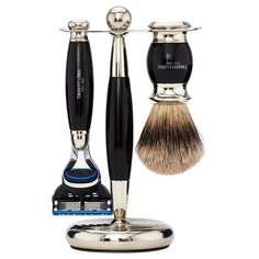Truefitt & Hill Набор Edwardian Faux Ebony: Badger Brush Fusion Razor Stand (кисть для бритья + станок Fusion + подставка) цвет эбонит