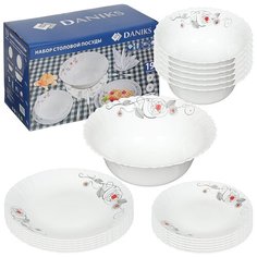 Сервиз столовый стеклокерамика, 19 предметов, на 6 персон, Daniks, Рапсодия