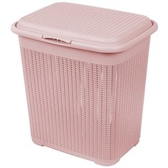 Корзина для белья, 40 л, плетеная, пластик, чайная роза, Idea, Вязание, М2602