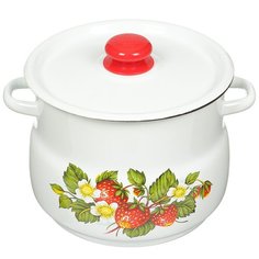 Кастрюля сталь, эмалированное покрытие, 5.5 л, с крышкой, Сибирские товары, С1917.3