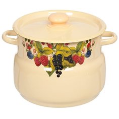 Кастрюля сталь, эмалированное покрытие, 5.5 л, с крышкой, Сибирские товары, С1917.3П