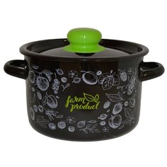 Кастрюля сталь, эмалированное покрытие, 2.9 л, с крышкой, крышка сталь, Appetite, Berry, 1с16с/1