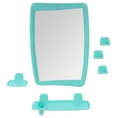 Зеркало 35х52 см, прямоугольное, мятное, с полочкой, Berossi, НВ 05157000