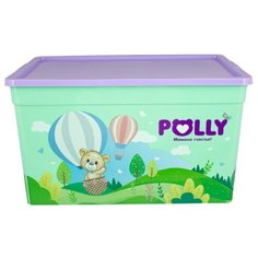 Ящик хозяйственный 16 л, 37х20.7х26 см, с крышкой, Полимербыт, Polly, С71720