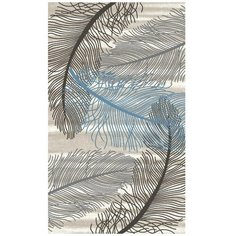 Ковер интерьерный 1.33х1.9 м, Silvano, Перья серые, прямоугольный, серый , 216465B