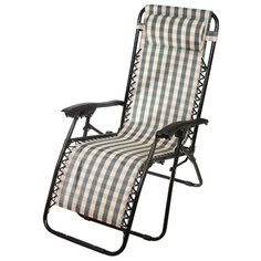 Шезлонг пляжный складной Green Days YTLC013B клетка, 165х65х112 cм