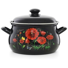 Кастрюля "Красные маки" грушевидная 4,5 л ЭСТЕТ