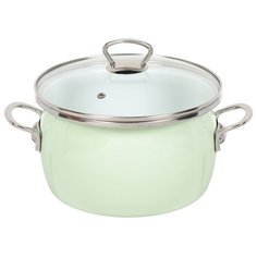 Кастрюля сталь, эмалированное покрытие, 4 л, с крышкой, Сантэкс, Слм, 1-2440211