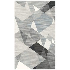 Ковер интерьерный 0.8х1.5 м, Silvano, Геометрия, прямоугольный, серо-белый , 216471A