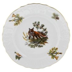 Тарелка десертная, фарфор, 19 см, круглая, Охотничьи сюжеты Лиса, Bernadotte, P1750099JQZU001011
