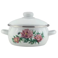 Кастрюля сталь, эмалированное покрытие, 2 л, с крышкой, Магнитогорская эмаль, 01- Д1910/6