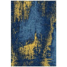 Ковер интерьерный 0.8х1.5 м, Silvano, Синий с горчичным, прямоугольный, 217235A