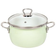 Кастрюля сталь, эмалированное покрытие, 3 л, с крышкой, Сантэкс, Слм, 1-2430211