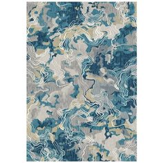 Ковер интерьерный 1.33х1.9 м, Silvano, Резинарт, прямоугольный, синий , 217212B