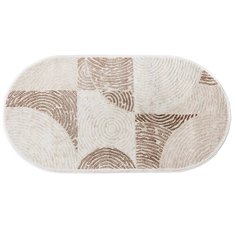 Ковер интерьерный 1.2х1.75 м, Silvano, Zümrüdü Anka, овальный, цв. Cream/Cream, 08904A