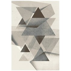 Ковер интерьерный 0.8х1.5 м, Silvano, Графика, прямоугольный, серый , 216096A