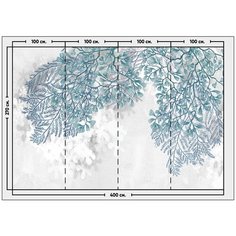 Фотообои / флизелиновые обои Бирюзовая крона дерева 3 x 2 м Photostena