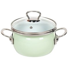 Кастрюля сталь, эмалированное покрытие, 1.5 л, с крышкой, Сантэкс, Слм, 1-2415211