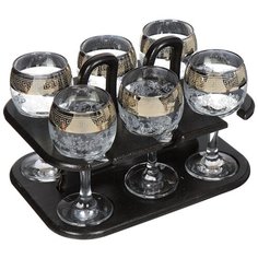 Бокал для вина, 260 мл, стекло, 6 шт, с баром, Glasstar, Барокко, B_V_GN_411