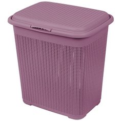 Корзина для белья, 40 л, плетеная, пластик, пурпурная, Idea, Вязание, М2602