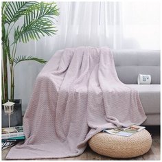 Плед 1.5- спальный, 150х200 см, велсофт, 100% полиэстер, Cleo, Роял плюш, светло- розовый, 150/020- RP