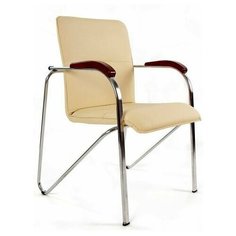 Стул офисный Самба Хром бежевая экокожа Евростиль