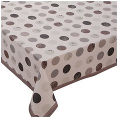 Скатерть Meiwa, 1.43х2.28 м, ПВХ, FB-221 WH/BR BR, бело-коричневая, 7567