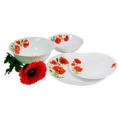 Сервиз столовый "Маки" 19 предметов в подарочной упаковке МФК