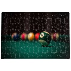 Пазлы CoolPodarok Бильярд Бильярдный стол 14 шар 20х29см 120 элемента