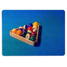 Пазлы CoolPodarok Бильярд Бильрдный стол Треугольник с шарами 13х18см 63 эл. магнитный