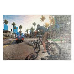 Пазлы CoolPodarok Гта Gta Grand theft Auto (мужчина на велике) 26х38см 252 элемента
