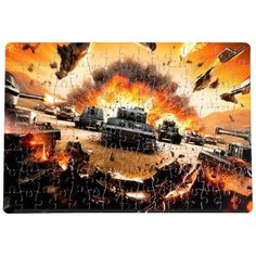 Пазлы CoolPodarok World of Tanks WoT Танки Ворлд оф тэнкс (летят куски железа) 20х29см 120 элемента