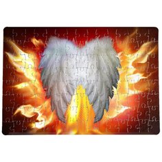 Пазлы CoolPodarok Ангельские крылья в пламени 20х29см 120 элемента