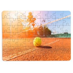 Пазлы CoolPodarok Тенис Тенисный мяч на песке Сетка 13х18см 63 эл. магнитный