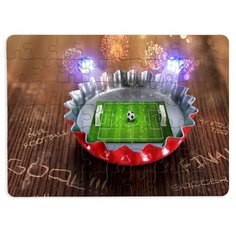 Пазлы CoolPodarok Футбол Пивная крышка Футбольное поле 13х18см 63 эл. магнитный