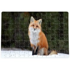 Пазлы CoolPodarok Лиса сидит на снегу 20х29см 120 элемента