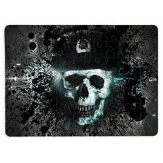 Пазлы CoolPodarok Череп в шляпе ушанке 13х18см 63 эл. магнитный
