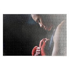 Пазлы CoolPodarok Бокс Девушка Боксёр Красный бинт 26х38см 252 элемента