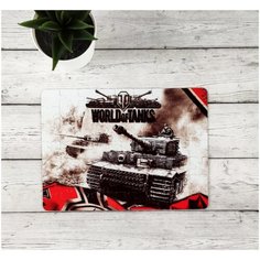 Пазлы CoolPodarok ВоТ Танки World of Tanks (Танк в черно-белом цвете и лого) 13х18см 63 эл. магнитный