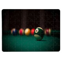 Пазлы CoolPodarok Бильярд Бильярдный стол 14 шар 13х18см 63 эл. магнитный