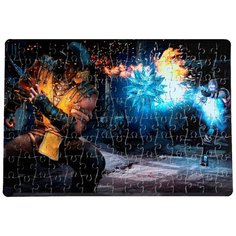 Пазлы CoolPodarok Mortal Kombat MK Мортал комбат Скорпион и Сабзиро(пламя и лёд) 20х29см 120 элемента