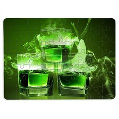 Пазлы CoolPodarok Бокалы с абсентом 13х18см 63 эл. магнитный
