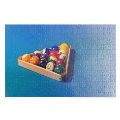 Пазлы CoolPodarok Бильярд Бильрдный стол Треугольник с шарами 26х38см 252 элемента