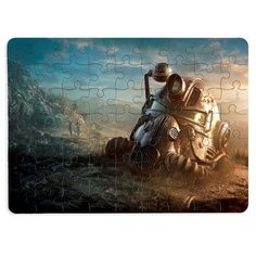 Пазлы CoolPodarok Fallout Фаллаут (шлем на земле) 13х18см 63 эл. магнитный