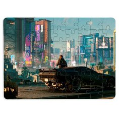 Пазлы CoolPodarok Cyberpank 2077 Киберпанк 2077 (мужчина около машины) 13х18см 63 эл. магнитный